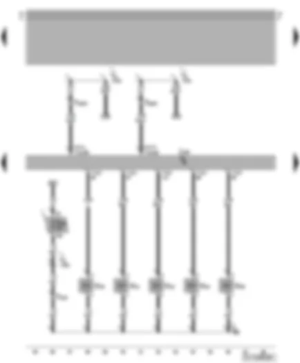Wiring Diagram  VW NEW BEETLE 2003 - Motronic control unit - injectors - fuse
